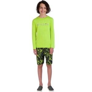 Swim Trunks Boys XL Green Spyder Youth 2-piece Swim Set UPF 30 Swim Shirt WB